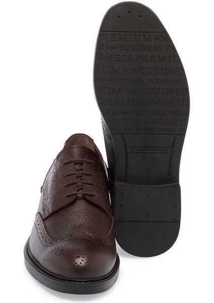 Kahve Hakiki Deri Erkek Klasik Ayakkabı - E24S1AY56985-A42