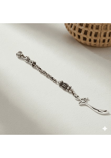 Zülfikar Temalı Arnavut Zincirli Tek Kamçılı Kararmaz Metal Püskül fiyatları