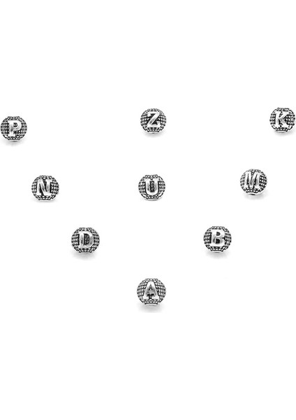 Isme Özel Küre Kesim Kararmaz Metal Harf Tesbih Tanesi