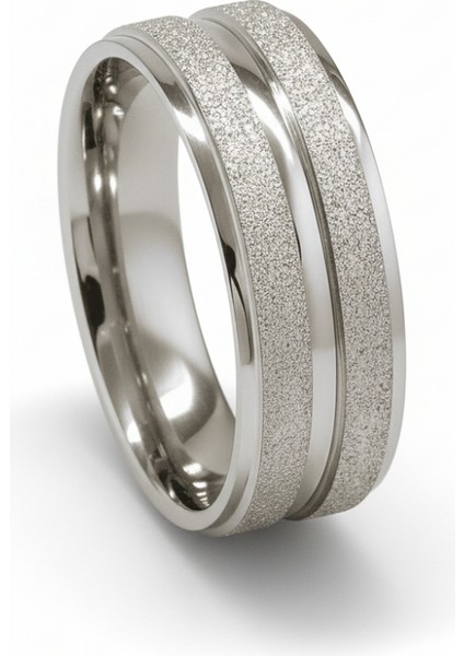 Gümüş Renk Modern Tasarım 316L Kalite Paslanmaz Kadın Çelik Yüzük Alyans - 21 Ölçü fiyatları