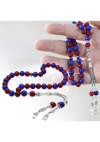 Kararmaz Metal Isme Özel Harf Püsküllü Küre Kesim Bordo Mavi Jade Doğaltaş Taraftar Tesbih fiyatları