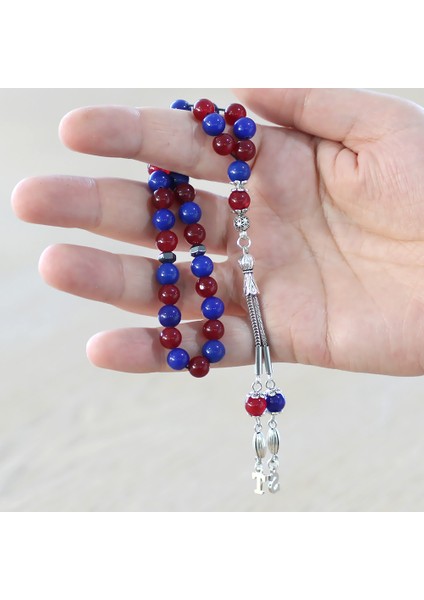 Kararmaz Metal Isme Özel Harf Püsküllü Küre Kesim Bordo Mavi Jade Doğaltaş Taraftar Tesbih fırsatları