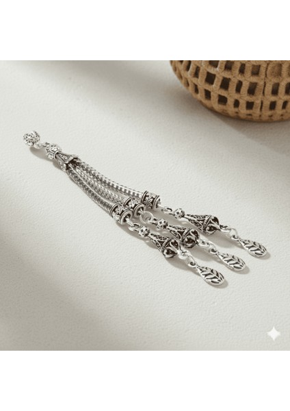 Buğday Temalı Foxtail Zincirli Üç Kamçılı Kararmaz Metal Püskül fiyatları