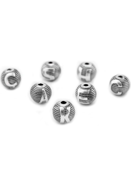 Isme Özel Küre Kesim 925 Ayar Gümüş Harf Tanesi