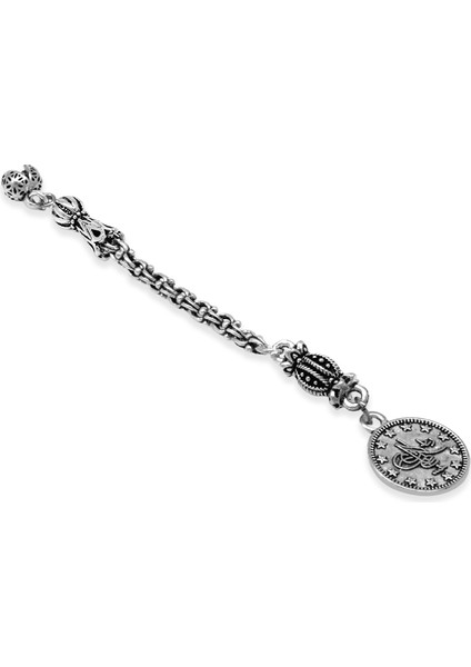 Mecidiye Temalı Arnavut Zincirli Tek Kamçılı Kararmaz Metal Püskül