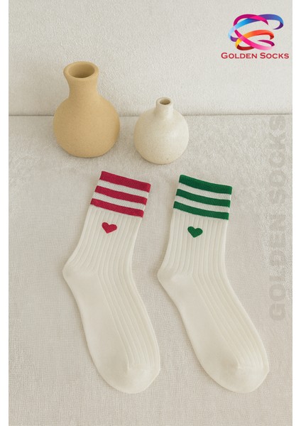 Bayan Kalpli Tenis Çorap 4 Çift Pamuklu Kadın Renkli Spor