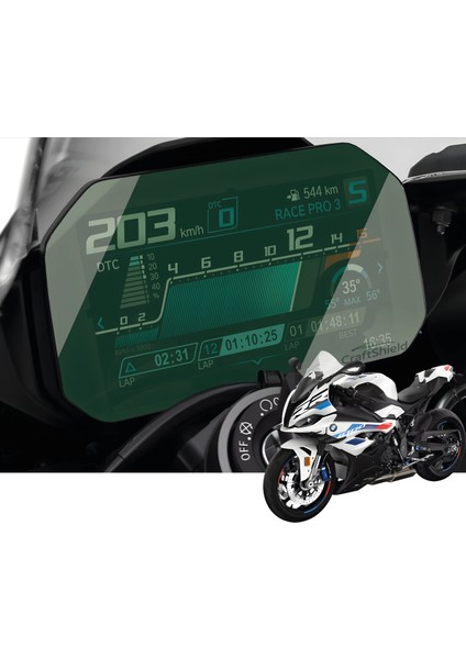 Bmw S 1000 Rr (2019-2025) Uyumlu 6.5" Tft 9h Nano Ekran ve Ppf Far Koruyucu Set