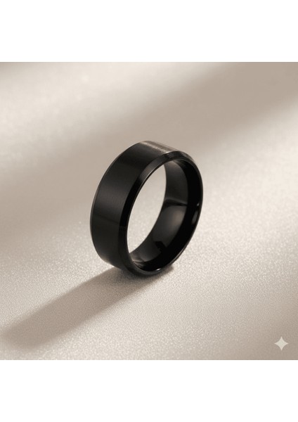 Siyah Renk 316L Kalite Paslanmaz Kadın Çelik Alyans Yüzük - 30 Ölçü fırsatları