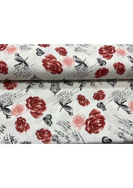 Desenli Duck Keten Kumaş