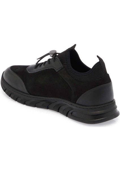Siyah Hakiki Nubuk Deri Erkek Sneaker - E24S1AY56981-A64