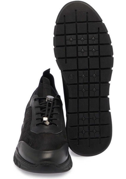 Siyah Hakiki Nubuk Deri Erkek Sneaker - E24S1AY56981-A64
