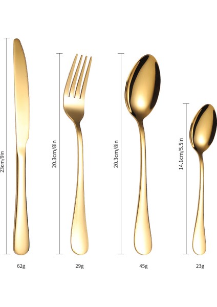 Premium 304 Paslanmaz Çelik 24 Parça Çatal Kaşık Bıçak Takımı – 6 Kişilik Sofra Seti Gold Rengi fiyatları