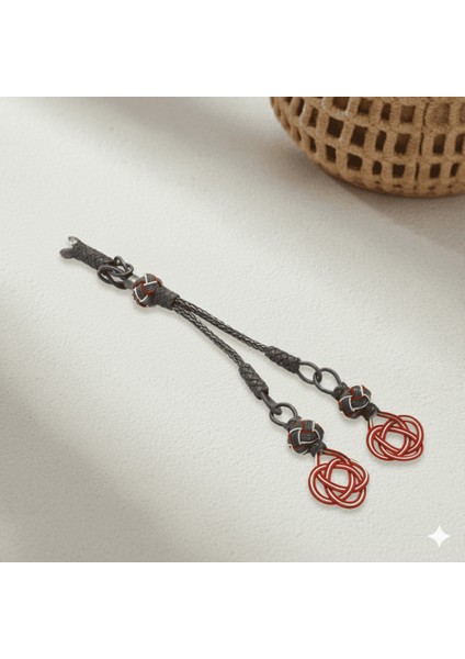 Kırmızı Beyaz Renk 1000 Ayar Gümüş 2 Li Taraftar Kazaz Püskül fiyatları