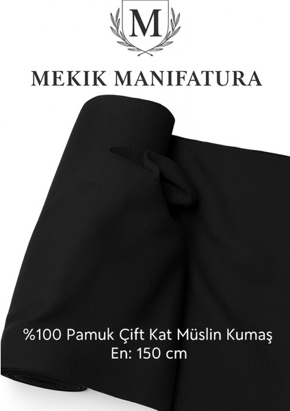 Siyah Müslin Kumaş