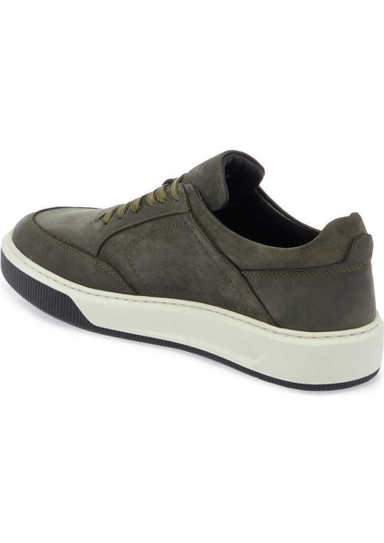 Haki Hakiki Nubuk Deri Erkek Sneaker - E24S1AY57046-G98