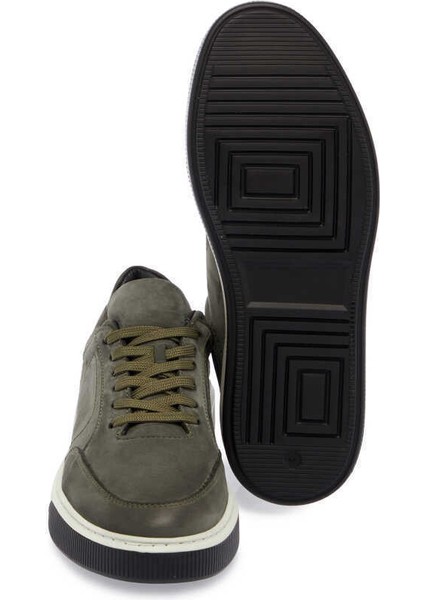 Haki Hakiki Nubuk Deri Erkek Sneaker - E24S1AY57046-G98