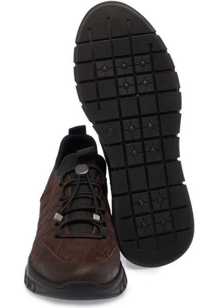 Kahve Hakiki Nubuk Deri Erkek Sneaker - E24S1AY56980-A39