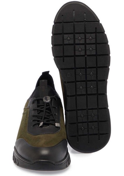 Haki Hakiki Nubuk Deri Erkek Sneaker - E24S1AY56981-G98