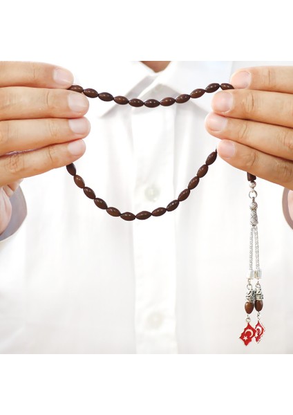 Kararmaz Metal Ayyıldız Püsküllü Koyu Kahverengi Arpa Kesim Kuka Tesbih fırsatları