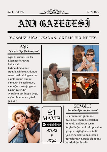 Kişiye Özel Anı Posteri | Anı Gazetesi | Özel Laminasyon Pvc Kaplanarak Ile Gönderilir | Anı Gazetesi | Poster | Sevgili | Hediye | Hediyelik fiyatları