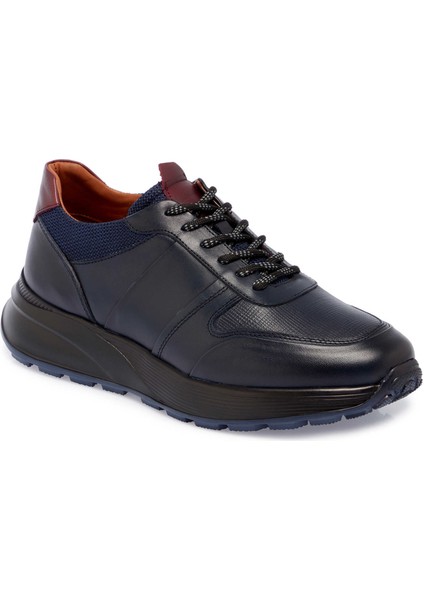 Lacivert Hakiki Deri Erkek Sneaker - E24S1AY57056-A31 indirimleri
