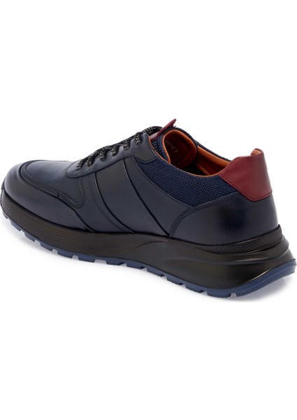 Lacivert Hakiki Deri Erkek Sneaker - E24S1AY57056-A31