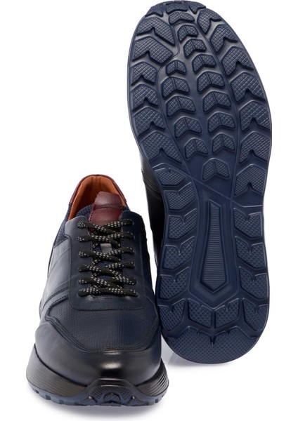 Lacivert Hakiki Deri Erkek Sneaker - E24S1AY57056-A31
