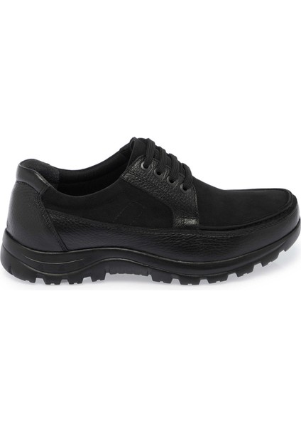 Siyah Hakiki Nubuk Deri Erkek Casual Ayakkabı - E24S1AY56997-A64