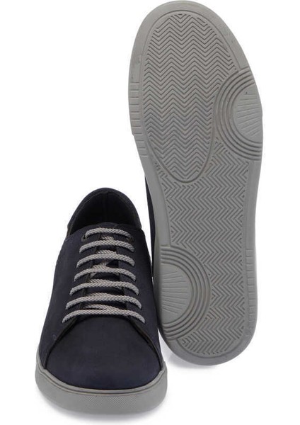 Lacivert Hakiki Nubuk Deri Erkek Sneaker - E24S1AY57093-C39