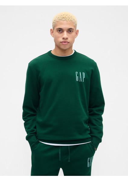 Erkek Koyu Yeşil Gap Logo Fleece Sweatshirt