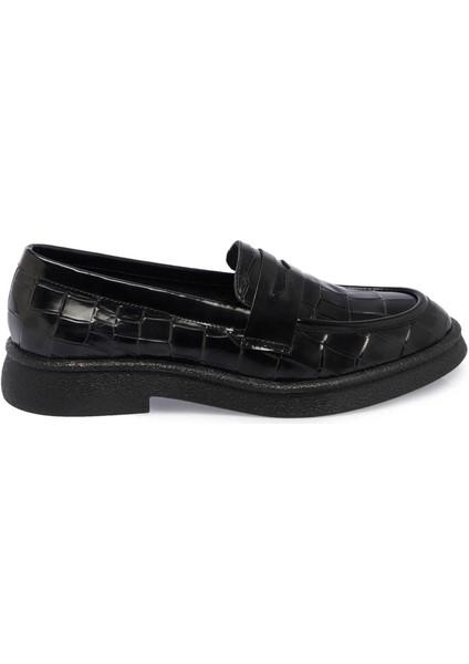 Siyah Hakiki Deri Kadın Loafer - K24S1AY67625-H44
