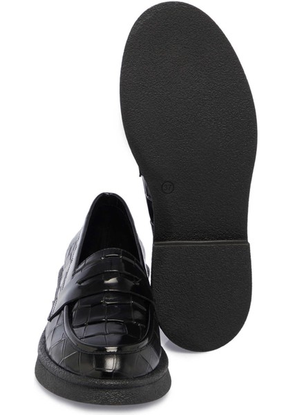 Siyah Hakiki Deri Kadın Loafer - K24S1AY67625-H44