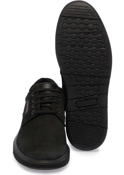 Siyah Hakiki Deri Erkek Casual Ayakkabı - E24S1AY57085-A64