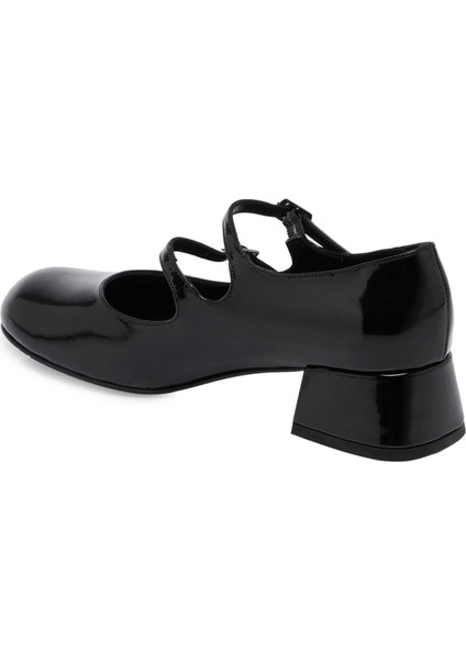 Siyah Hakiki Rugan Deri Kadın Topuklu Ayakkabı - K24S1AY67541-A07