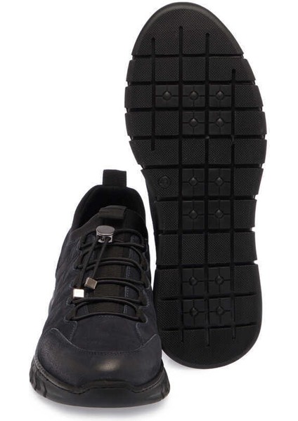 Lacivert Hakiki Nubuk Deri Erkek Sneaker - E24S1AY56980-C39