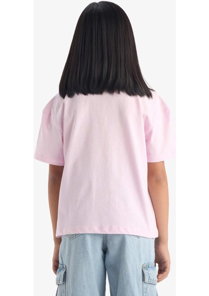 Kız Çocuk Hello Kitty Relax Fit Bisiklet Yaka Kısa Kollu Tişört F5389A825HS