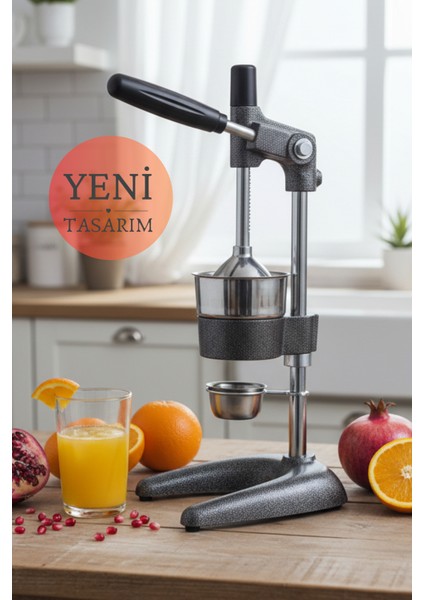Pios Profesyonel Meyve Sıkacağı Kollu Narenciye Sıkacağı Demir Döküm Nar Portakal Sıkacağı