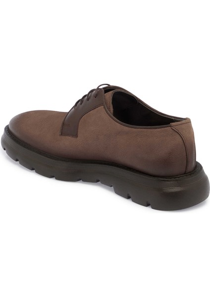 Kahve Hakiki Nubuk Deri Erkek Klasik Ayakkabı - E24S1AY57017-D4W