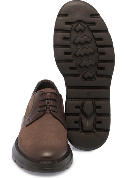 Kahve Hakiki Nubuk Deri Erkek Klasik Ayakkabı - E24S1AY57017-D4W