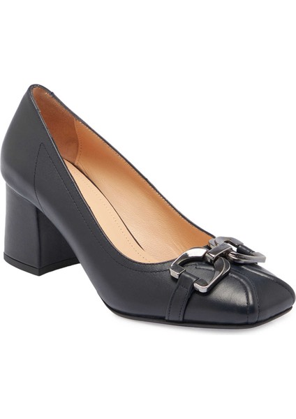 Lacivert Hakiki Deri Kadın Topuklu Ayakkabı - K24S1AY67603-A31 indirimleri