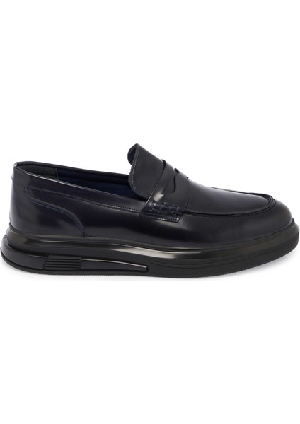 Lacivert Hakiki Deri Erkek Loafer - E24S1AY57104-A31