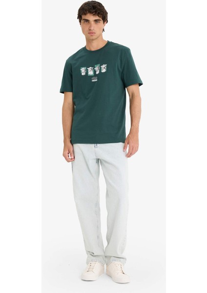 %100 Pamuk Star Wars-Mandalorian Regular Fit Bisiklet Yaka Kısa Kollu Tişört