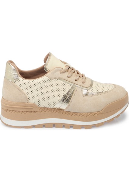 Bej Hakiki Deri Kadın Sneaker - K24S1AY67521-A25