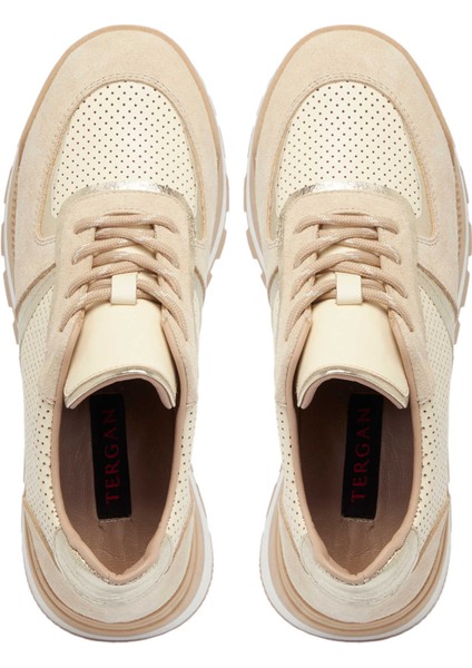 Bej Hakiki Deri Kadın Sneaker - K24S1AY67521-A25