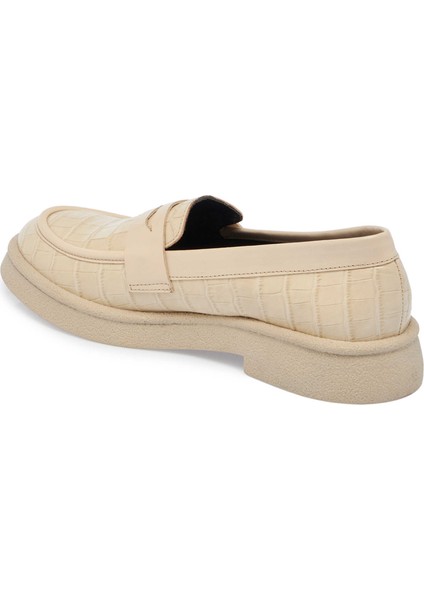 Bej Hakiki Deri Kadın Loafer - K24S1AY67625-J1C