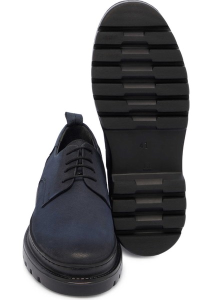 Lacivert Hakiki Nubuk Deri Erkek Klasik Ayakkabı - E24S1AY57018-C39