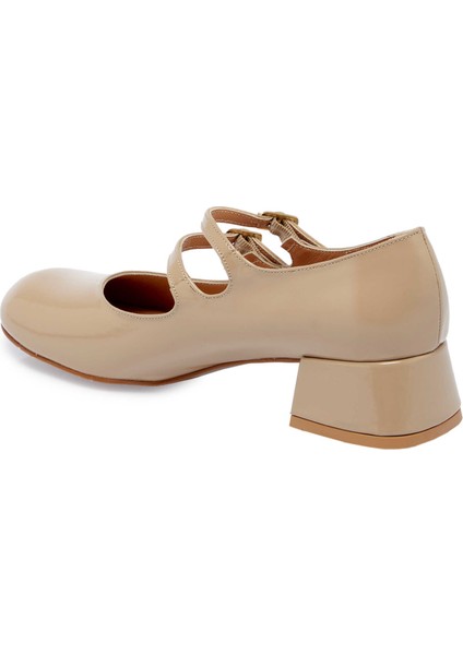 Vizon Hakiki Rugan Deri Kadın Topuklu Ayakkabı - K24S1AY67541-A81