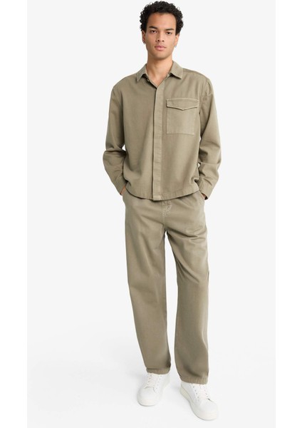 Baggy Fit Geniş Paça Gabardin Pantolon