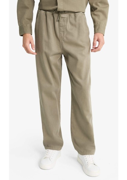 Baggy Fit Geniş Paça Gabardin Pantolon