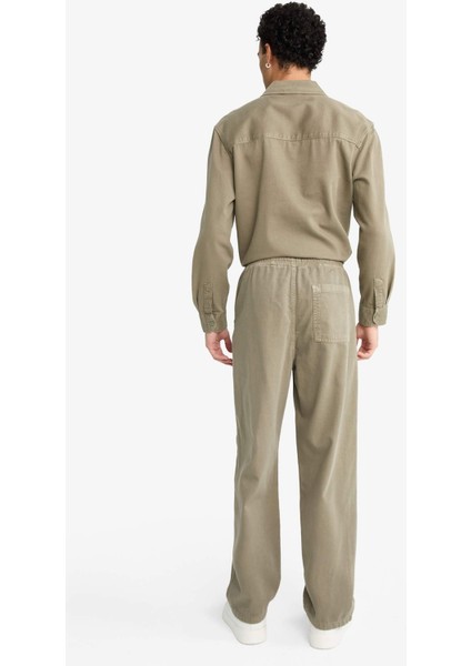 Baggy Fit Geniş Paça Gabardin Pantolon